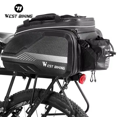 WEST BIKING Waterproof Bicycle Waterproof Rear Seat Trunk Bag Seat Bag Pannier for Bicycle Quality EVA Hard Shell Cycle Ike Bag