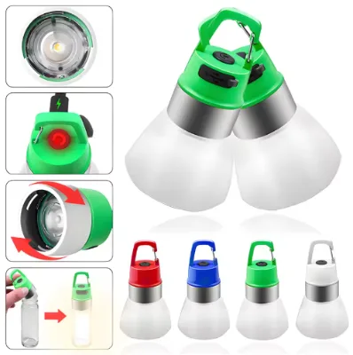 Mini LED Portable Bottle Light Camping Lantern with Hook Climbing Walking RGB Rechargeable Emergency Garden Atmosphere Light