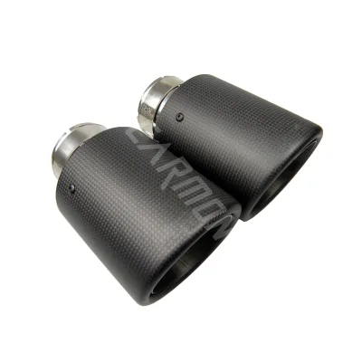2 PCS Real Carbon Fiber Rear Exhaust Muffler Tip Pipe for Honda 10th Civic Hatchback 2020-2021