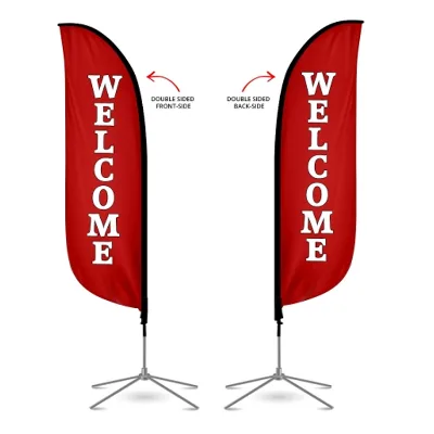 Business Outdoor Advertising Custom Feather Flags Outdoor Logo Printing Flag Banner Polyester Single Double Sided Feather Flag