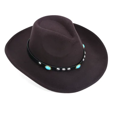 Wide Brim Fedora Hats for Women Mens Felt Fedora Hats With Belt Buckle