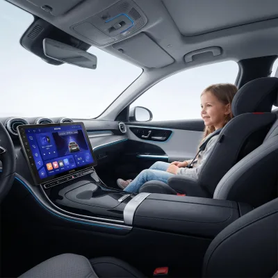 Wide Viewing Angle QLED Touchscreen Ensure Clear Visual Effect Both Drivers Front Row Passengers Automobiles Car DVD Player