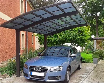 Automatic Car Sunshade Windshield Umbrella with Remote Control Heat Treated Wood and Metal Frame for Outdoor Use