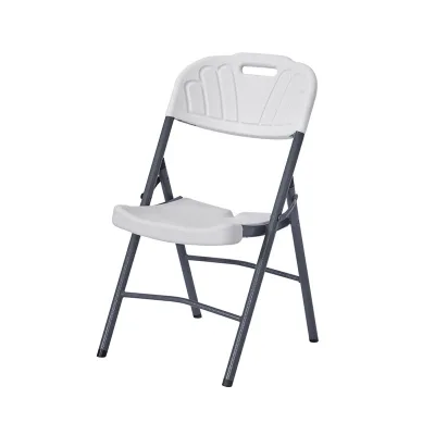 Modern Design Outdoor HDPE Plastic Office Chair Foldable Lightweight Waterproof Back Support Metal Frame Villa Outdoor Furniture
