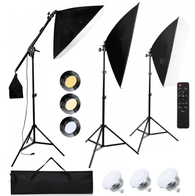 3pcs 50x70cm for 2m Tripod 85W Professional Photo Studio Lighting 3200-5600K Remote Control Photography Equipment Censreal