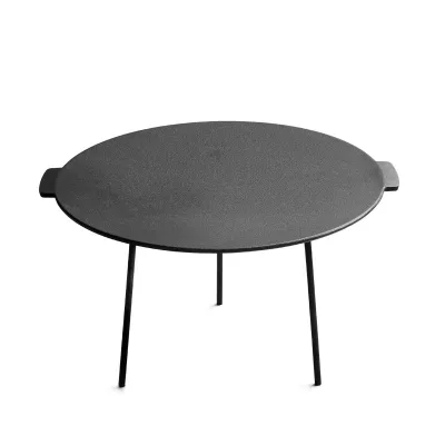 18" Cast Iron Campfire Griddle Round Iron Pan, Portable Grill With 3 Removable Legs for Outdoor BBQ Cooking, Grilling and Frying