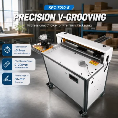 KPC-7010-E V High Precision V Grooving Machine for Rigid Box Hardcover Making Cardboard Cutting with Electronic Scale