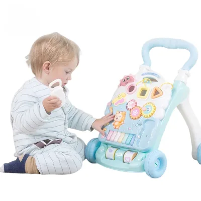 Baby Walker Toys Infant Piano Upgraded Multifunctional Toddler Car Stroller with Water Bottle