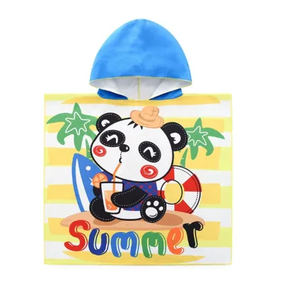 New Arrival Cute Animal Kids Cartoon Fast Dry Baby Hooded Bathrobe Bath Towel