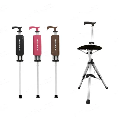 Aluminum Alloy+Plastic Foldable Crutch with Chair Hand Crutches 51CM Seat Height 120kg Capacity for Adults-Sprain Use