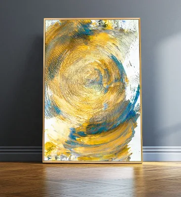 Abstract Yellow Swirl Oil Painting Minimalism Modern Canvas Art Painting&Print Home Decoration Pictures Contemporary Wall Art
