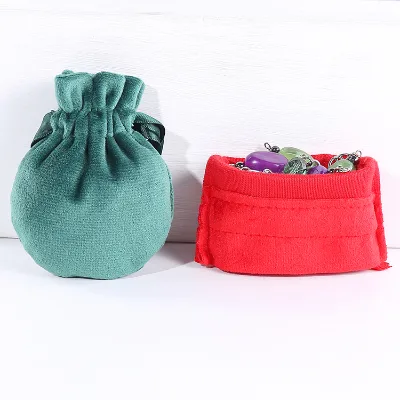 Custom Velvet Mini Bags Mobile Accessories Packaging Small Jewelry Paper Bags Stadium Jewellery Pouches Drawstring