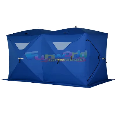 Waterproof winter insulated big glamping outdoor camping equipment portable 4 person winter pop up flip over ice fishing tent
