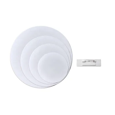 3/4/5/6 Inch Customized Logo Brand Name Logo Double Sides Printable Plastic Button Sublimation Blank Round FRP Pin Badge