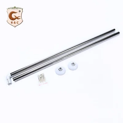 Manufacture L Shape White Tension No Drill Adjustable Shower Curtain Rods for Bathroom