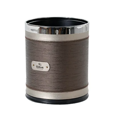 Custom Design 10L Stainless Steel Open Top Rolling Cover Garbage Can Dustbin Eco-Friendly Durable for Hotel Kitchen Restaurant