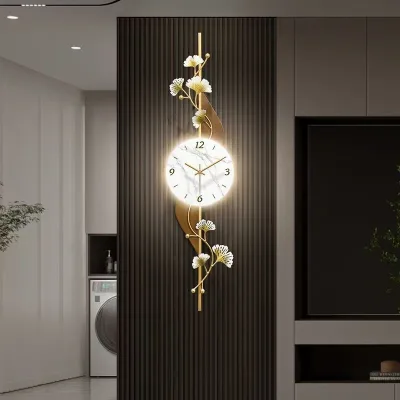 114X28CM With LED Night LightTV Background Wall Decoration Clock Hanging Clock Advanced Sense Porch Hanging Watch