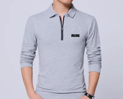Custom Polyester/cotton Blend Brand Zipper Placket Polo Shirt with Embroidery logo