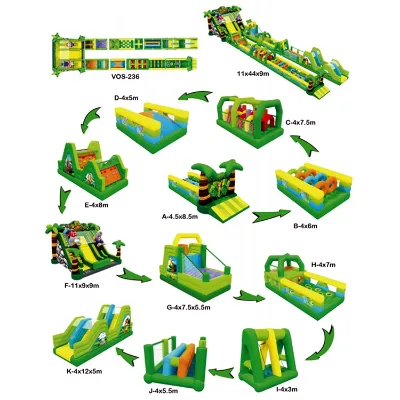 Wholesale Outdoor Inflatable Amusement Park Obstacle Course Kids Ninja Warrior for Parties and Events