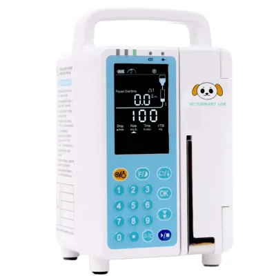 High Quality Medical Veterinary LCD Electric Syringe Pump Two Channel Infusion and Syringe Pump for Vet Dog/Cat
