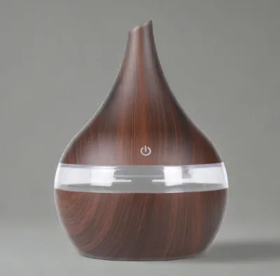 Electric Oil Aromatherapy Wood Grain Ultrasonic Air Diffuser USB Mini Portable Car Humidifier