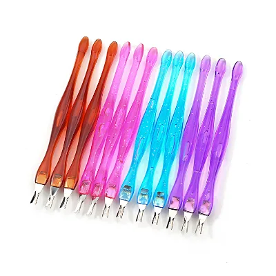 Cross-border Ready-to-ship Cuticle Remover Cuticle Pusher Stainless Steel Head Exfoliating Steel Fork Nail Salon Auxiliary Tool