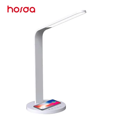 Hosda LED Desk Lamp with Wireless Charger for Mobile Phone, Fast Wireless Charging Table Lamp for Home Office