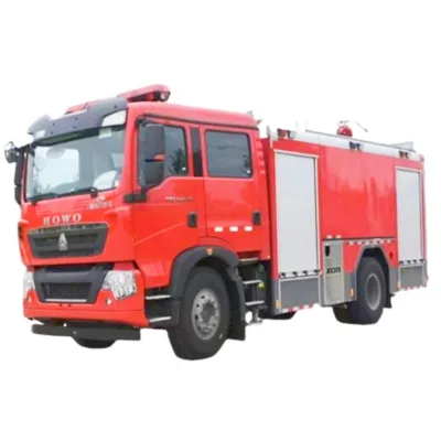 Howo 8.1 Ton Holding 2+4 Person Discharge 50l_s Shooting Height 60m Speed 90km_h 4x2 Emergency Rescue Fire Truck