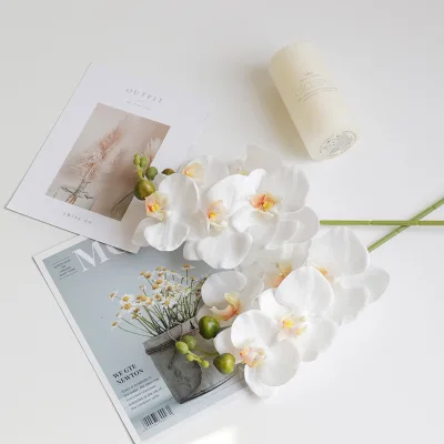 Real Touch Faux Flowers Fiesta Party Decorations Bulk 5 Head Artificial Butterfly Orchids Flower