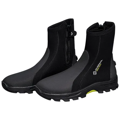 Wholesale 5mm Neoprene Water Shoes Warm Anti-Slip Dive Booties with Zipper Thick Soled Durable Fishing Wading Diving Boots
