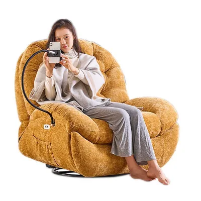 Modern Living Room One Seat Soft Touch Lazy Sofa Waterproof Foldable Extendable Leather Sofa Available in Multiple Colors