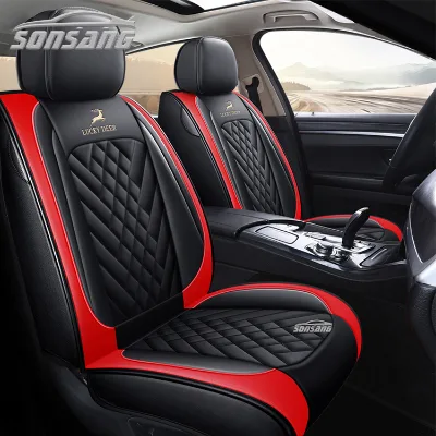 Europe Car Seat Cover Cushions Leather Front Rear Full Set Car Seat Covers for 5 Seats