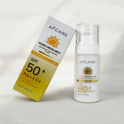 Face Mineral SPF 50 Sunscreen Mist Cruelty-free UV Protection Moisturizing and Vitamin E Squalane Sunscreen With Vitamin C Spray