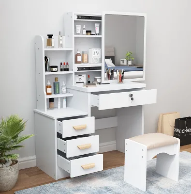 French Cheaper Cheap Large Small Vintage White Girl Dressing Table With Glass Top