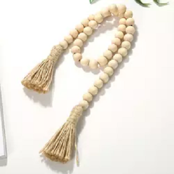 Custom Handmade Wooden Bead Garland Home Decor Garland Beads Tassel Garland Decor Wooden for Wall Hanging Decoration