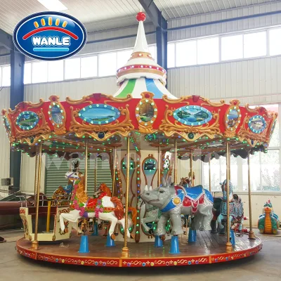 Durable Fiberglass 16 Seats Carousel for Scenic Spot or Shopping Mall Attraction