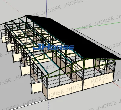 Cheap Hot Dip Galvanized Horse Stable Panel Temporary Horse Stable with Optional Big Tent Roof