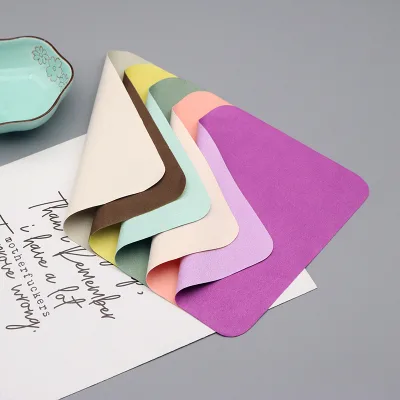 High-quality Ultra-Fine Fiber Double-Sided Color Eyeglass & Mobile Phone Cleaning Cloth Reusable Rectangle Lens Wiping