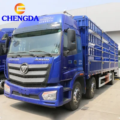 Foton Auman 6x2 Stake Truck,245hp Weichai Blue Fence Lorry for Livestock Bulk Agricultural Goods Heavy Cargo Delivery Transport