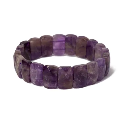 Crystal Semi-precious Gemstone Double Drill Bracelet Faceted Rectangle Bracelet Bead Size 16X10mm 14X10mm Yoga Bracelet