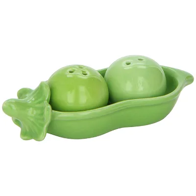 Hot Sale "Two Peas in a Pod" Ceramic Salt and Pepper Shaker