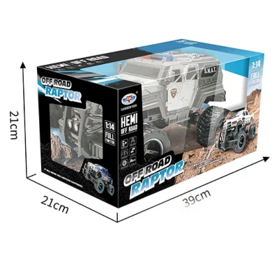 1:14 Off-road Explosion-proof 4-pass SWAT Remote Control Car Silver BIG WHEEL TRUCK