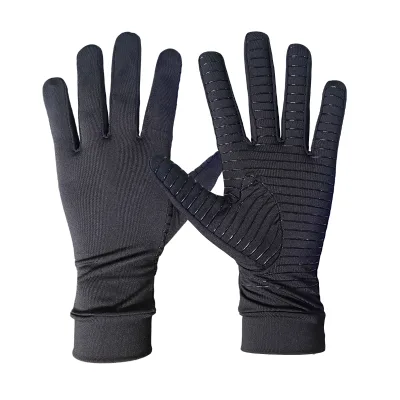 Copper Fiber Gloves Arthritis Compression Full Finger Gloves Outdoor Sports Cycling Pressure Fitness Training for Men Women