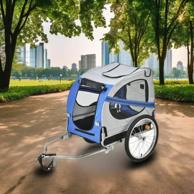 Small Pet Cat & Dog Folding Carrier for Bike Portable Folding Trolley Pet Trailer with Enclosed Structure OEM Customizable