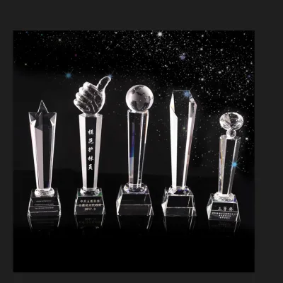 Manufacture Blank Crystal Glass Trophy for Laseheart Shaped Crystal Hand Trophy,crystal Basketball Trophy