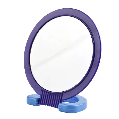 Double-Sided Round Foldable Plastic Cosmetic Mirror Magnifying for Makeup Application