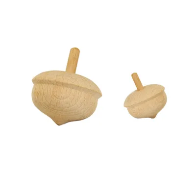 Acorn Shape Spinning Top Beech Wood Spinning Top Nut Shaped Natural Kids Wood Spinning Top