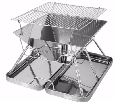 Korean Stainless Steel Charcoal Barbecue Grill -foldable BBQ Grill with Carry Bag