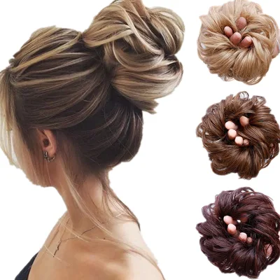 Easy Wearing Headdress Bun Women's Circle Hair Bun Real Human Hair Extension Wigs