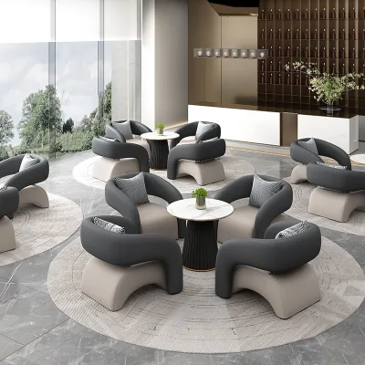 Commercial-Grade Modular Booth Seating with Table, Fireproof Upholstery & Soundproof Panels for Hotel Lobby & Sales Center